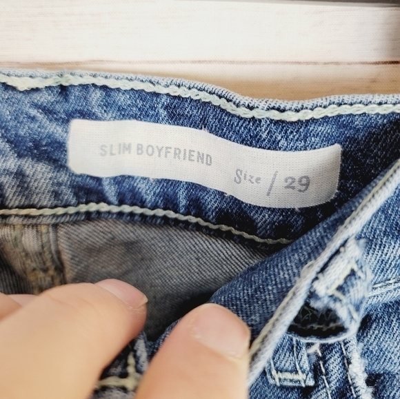 PILCRO & THE LETTERPRESS SLIM BOYFRIEND RAW HEM JEANS, sz 29 - Picture 6 of 8